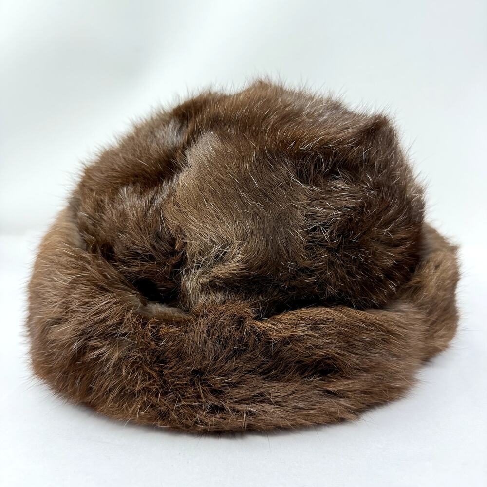Vintage North King Rabbit Fur Hat XL French Fur Trapper Brown